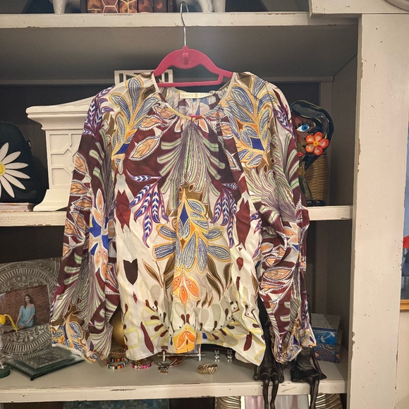 MARIE OLIVER Medium M Arabella blouse Tranquility pattern nwt - Picture 5 of 8